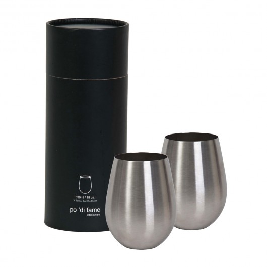 Branded Stemless Stainless Steel Wine Glass Sets